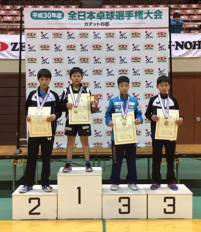 松島輝空選手「全日本卓球選手権大会（カデットの部）」優勝おめでとう！