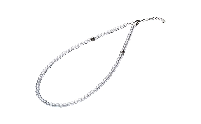 水晶ネックレス(5mm玉)40cm